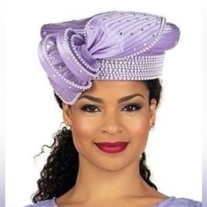 Giovanna Collection
fancy lilac Church Hat with rhinestones